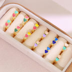 SE Jewelry Double Heart Colorful Resin Earrings For Women Gold Plated