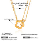 Rhinestone Circle Bead Necklace Accessories for Women Collarbone Chain Non-Fading Stainless Steel Jewelry