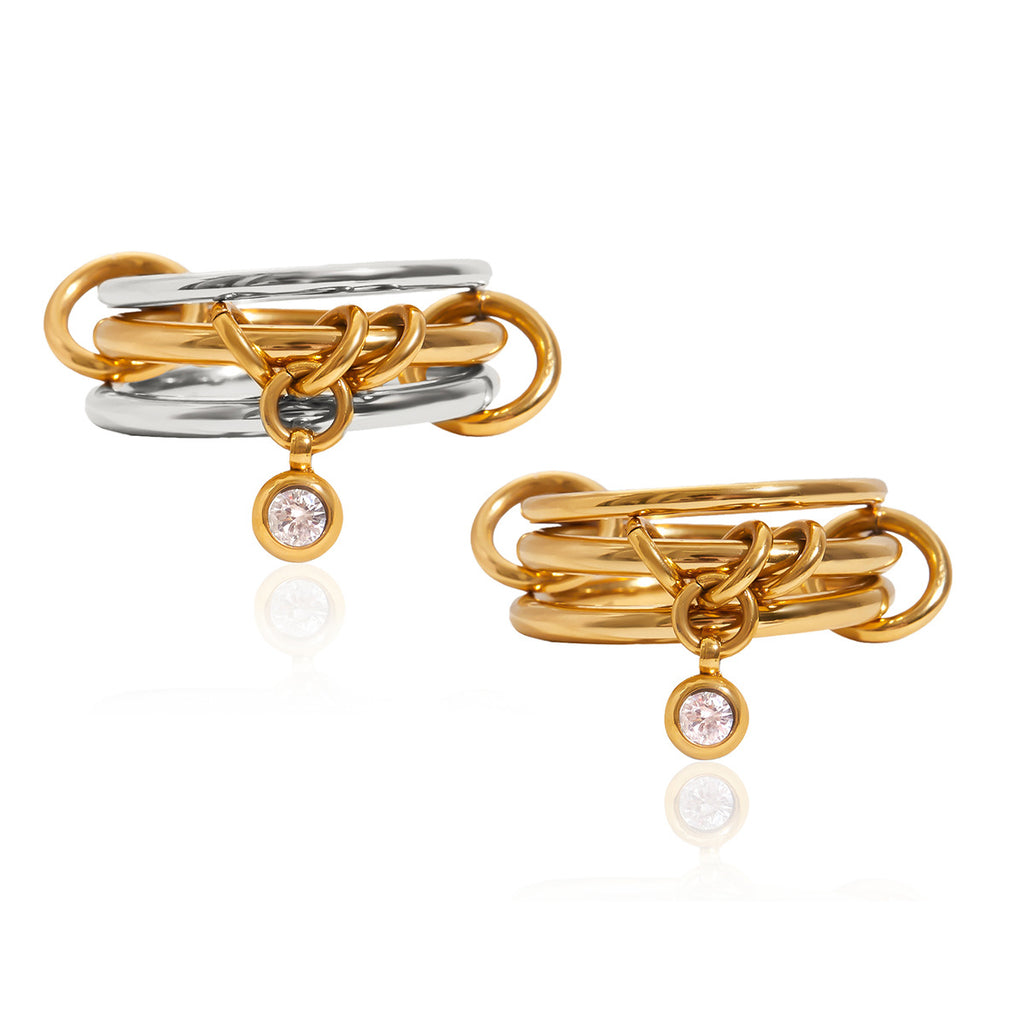 Jewelry Zircon Plain Band Multi-layer Stacking Ring Non-fading Jewelry ring