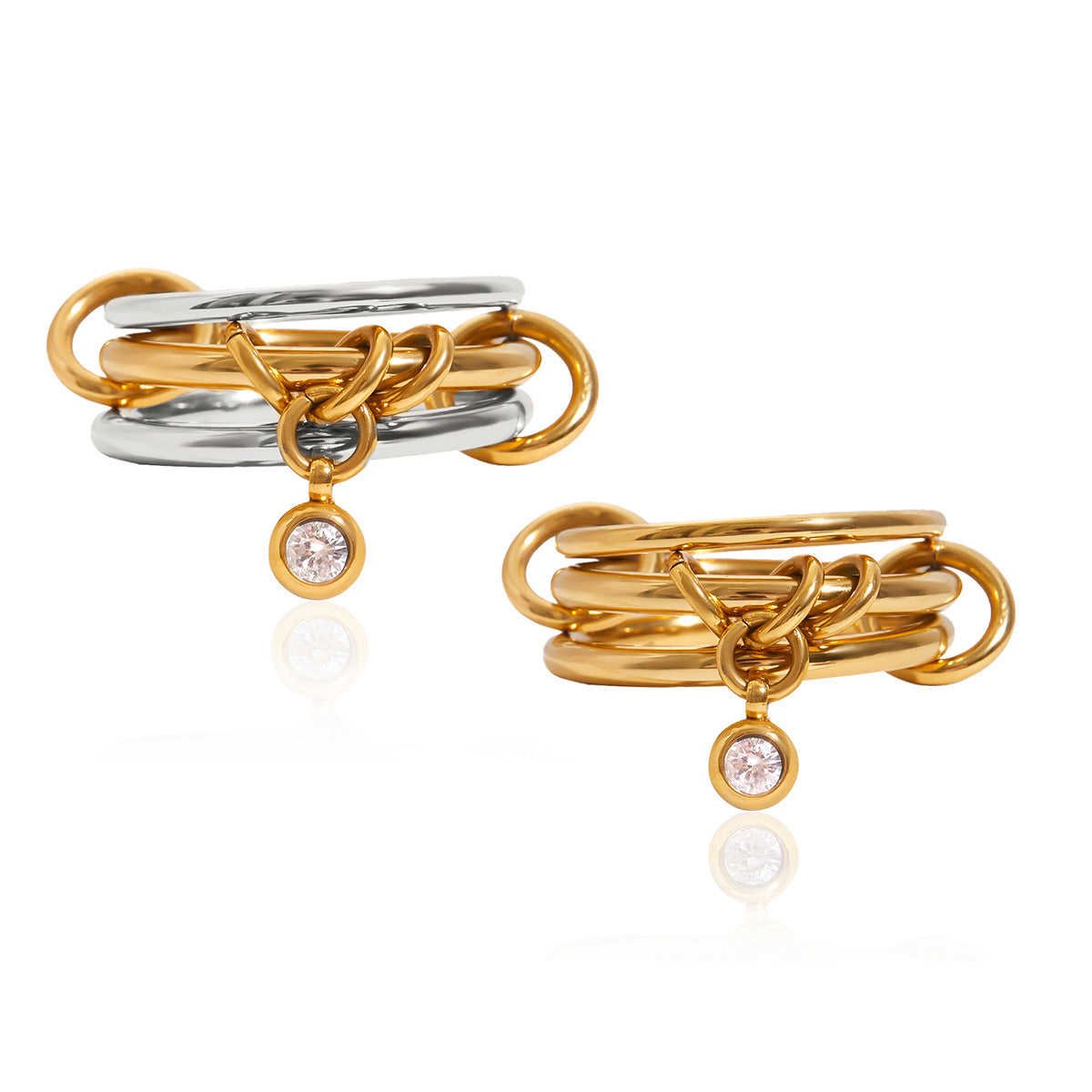 Jewelry Zircon Plain Band Multi-layer Stacking Ring Non-fading Jewelry ring