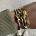 18k Gold Stainless Steel Heart Bracelet Jewelry Non-Fading Bangle Accessories