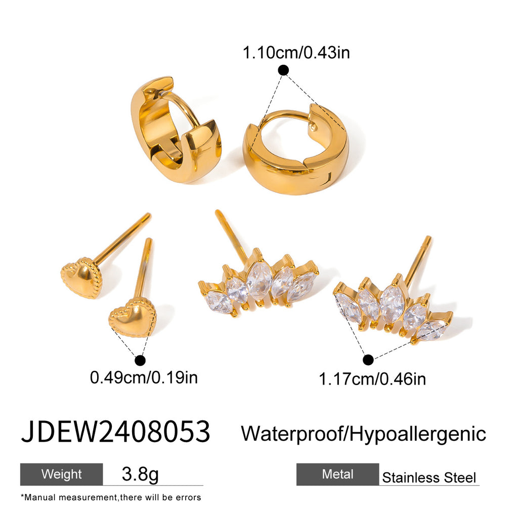 Stainless Steel Circle Earrings Ear Jewelry Non-Fading Accessories Stud Earrings for Women