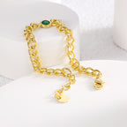 B0128 Hip-hop Style Fashion Design Bracelet for Women Simple with Green Zircon
