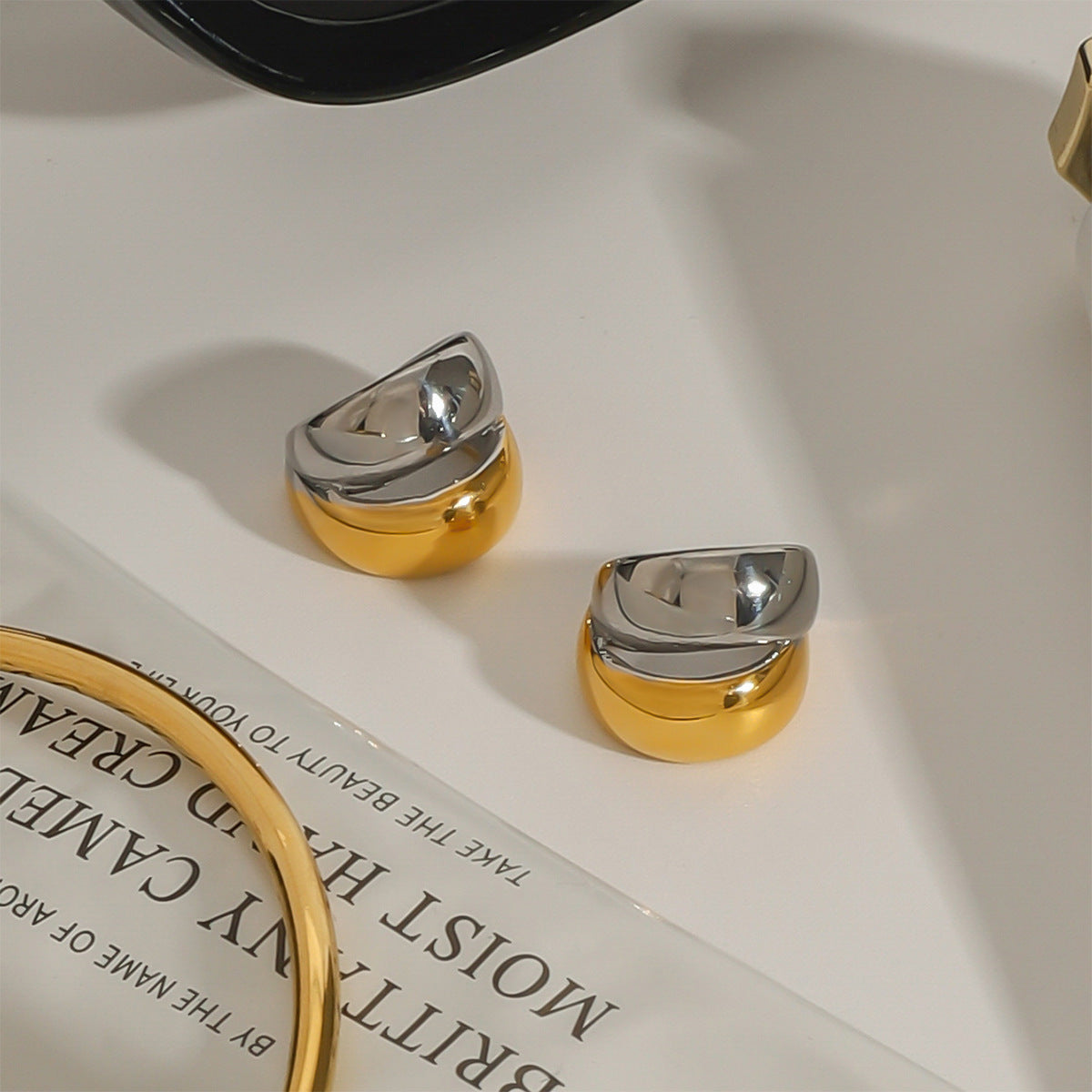 Stainless Steel Color Block Ear Clip No Piercing Ear Cuff Ear Jewelry earrings