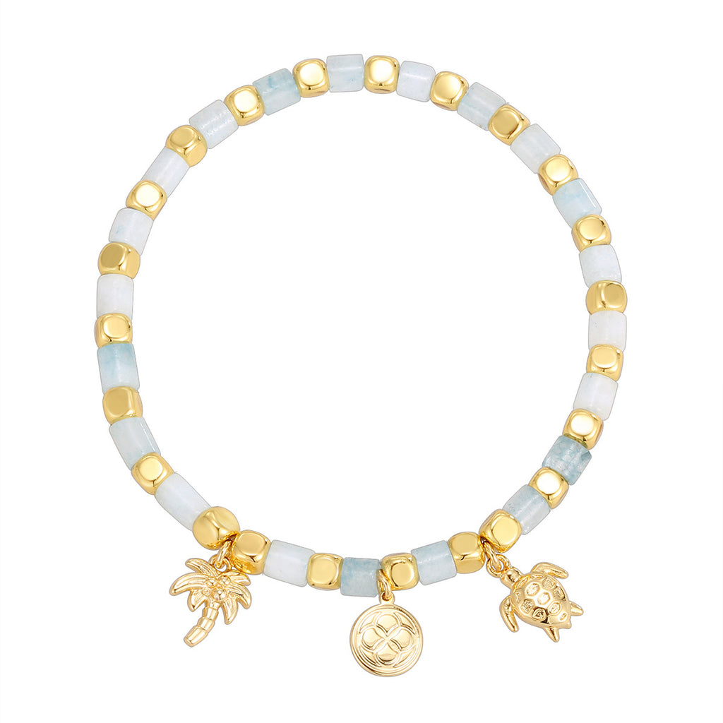 CYB0236 Beach Vacation Trendy Beaded Coconut Tree Sea Turtle Bracelet Fashion Bracelet