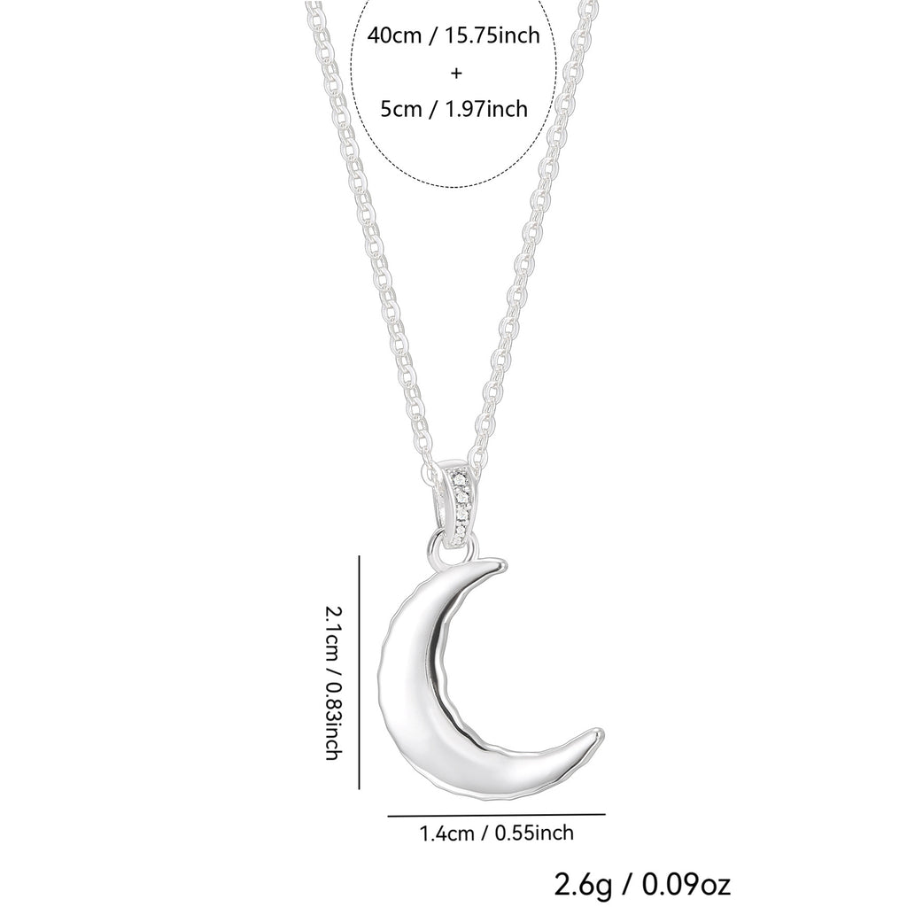 S925 Silver Irregular Moon Necklace For Women Collarbone Chain Choker