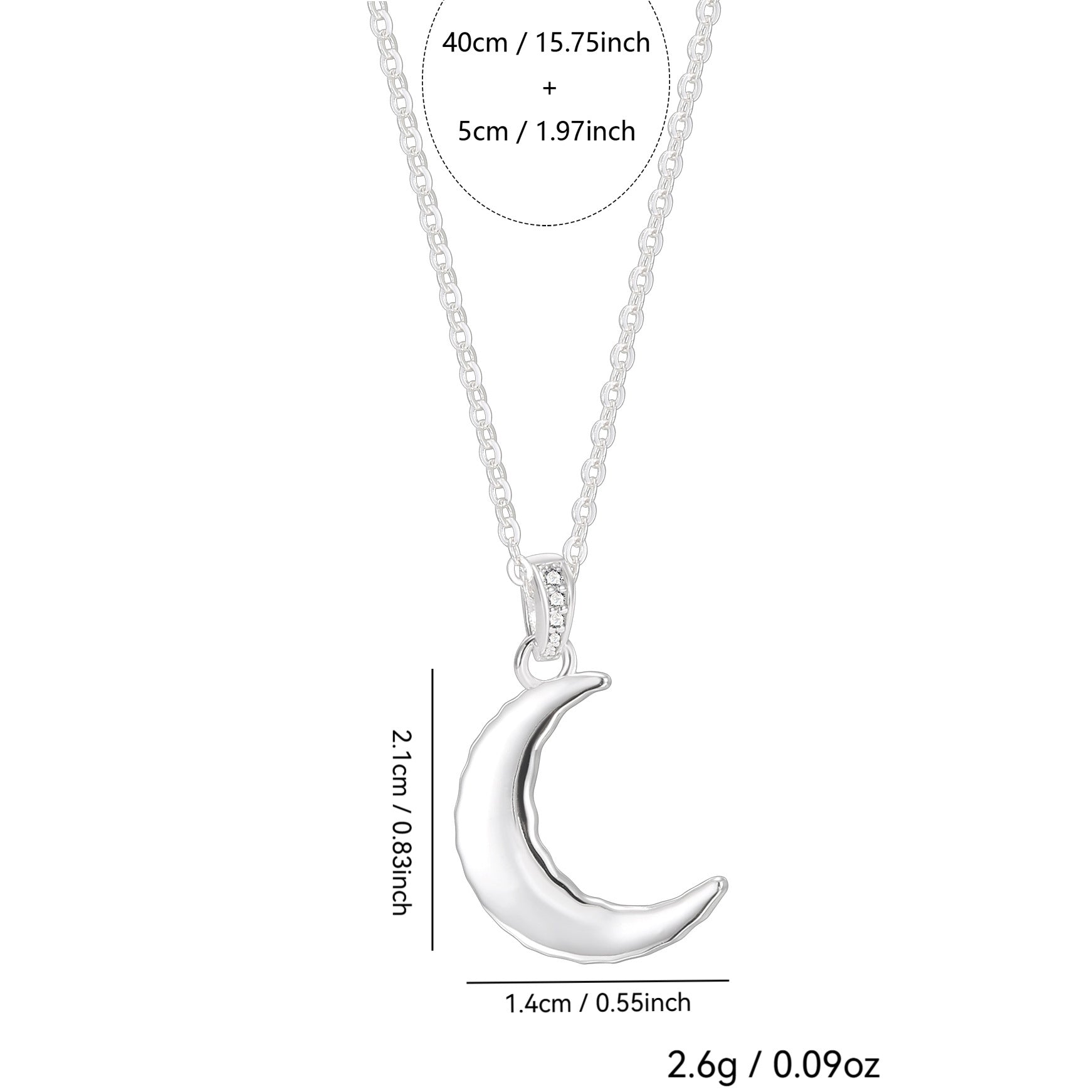 S925 Silver Irregular Moon Necklace For Women Collarbone Chain Choker