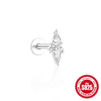 S925Sterling Silver Tassel Soft Bone Horse Eye Zircon Piercing Earrings Hot Selling Moon Ear Bone Stud for Women