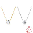 S925 Silver Zircon Collarbone Necklace Diamond Accent