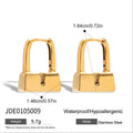 Stainless Steel Stud Earrings in Gold-Tone with gold-tone stainless steel construction