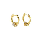 E0081 Fashion Diamond-Studded Multi-Hoop Earrings for Women, Stone-Studded Hoop Earrings, gold Export Small Accessories