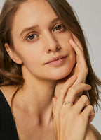 R0130 Ornament V Zirconia Inlaid Ring Simple Layered Wear Women's Gold-Plated Accessory