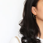 E0064Bamboo Section C Stylish Hoop Earrings Fashion Gold-Plated Ear Jewelry Hypoallergenic