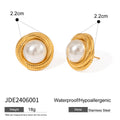 Gold-Plated Stainless Steel Necklace with Floral Pearl Detail — finish and profile — jewelry finish and design detail