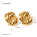18K Gold-Tone Stainless Steel Twisted Earrings styled for independent jewelry boutiques