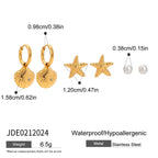 Three Pairs of Stainless Steel Zircon Earrings Pearl Earrings Ear Accessories