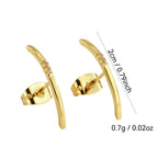 E0079 Minimalist Korean Style Geometric Stud Earrings with Rhinestones for Women Trendy Accessories