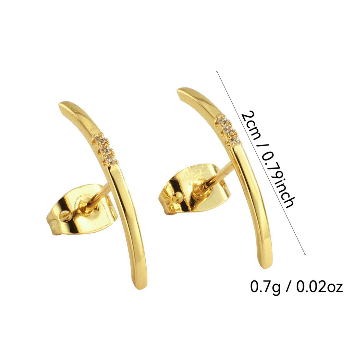 E0079 Minimalist Korean Style Geometric Stud Earrings with Rhinestones for Women Trendy Accessories