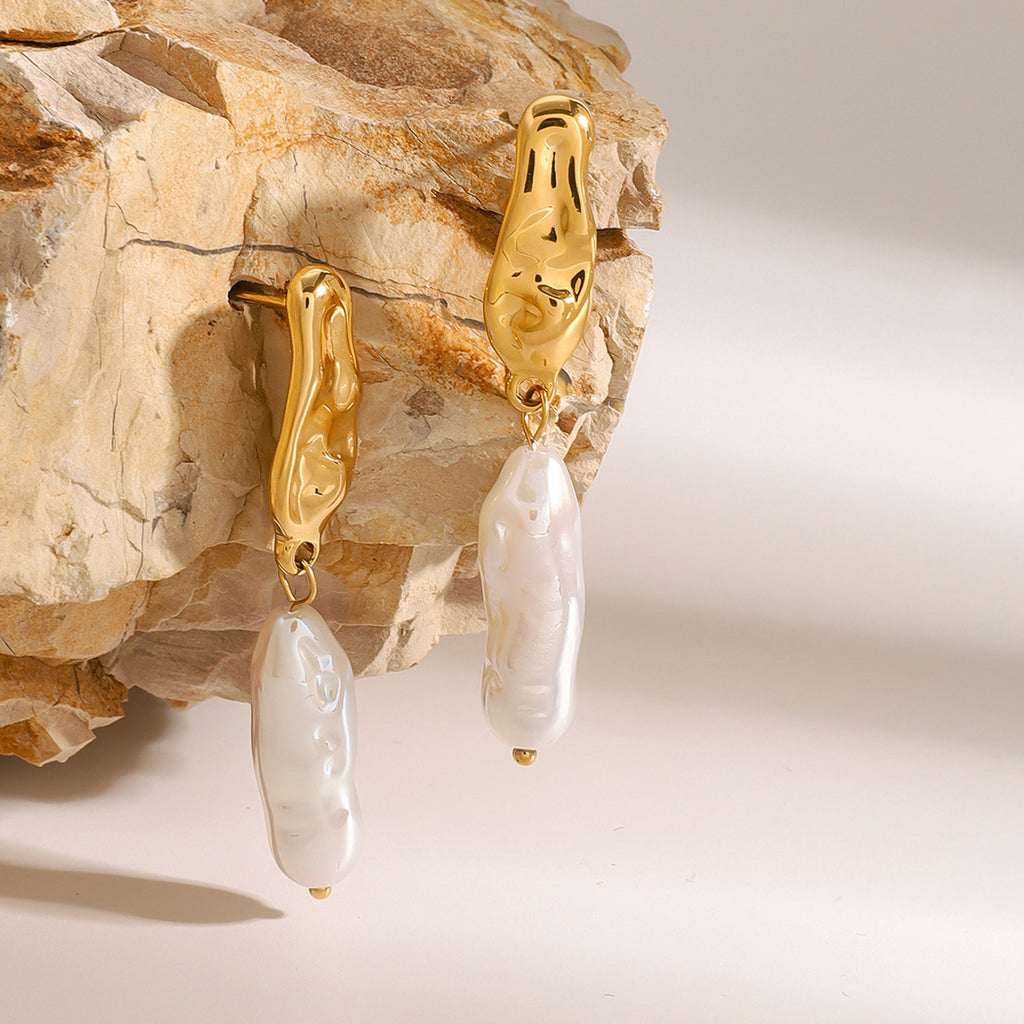 2H Stainless Steel Pearl Stud Earrings Ear Jewelry earring