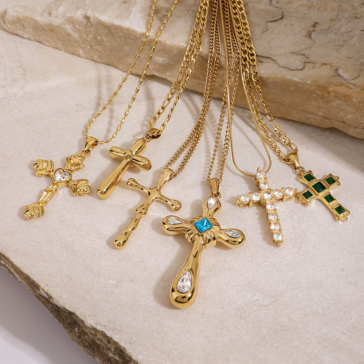 Stainless Steel Cross Necklace Jewelry Non-Fading Necklace