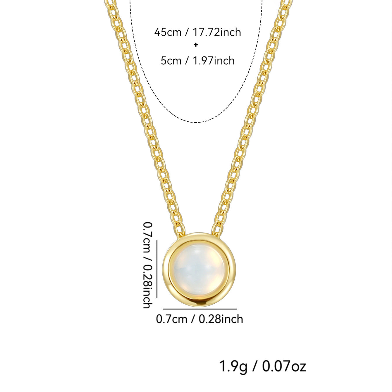 S925 Silver Minimalist Round Necklace With Collarbone Chain Pendant