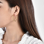 E0313 Twisted Line Earrings Brass Gold Plated Twist Round Wave Line Large Ear Hoop fashion C Women's Shaped Earrings