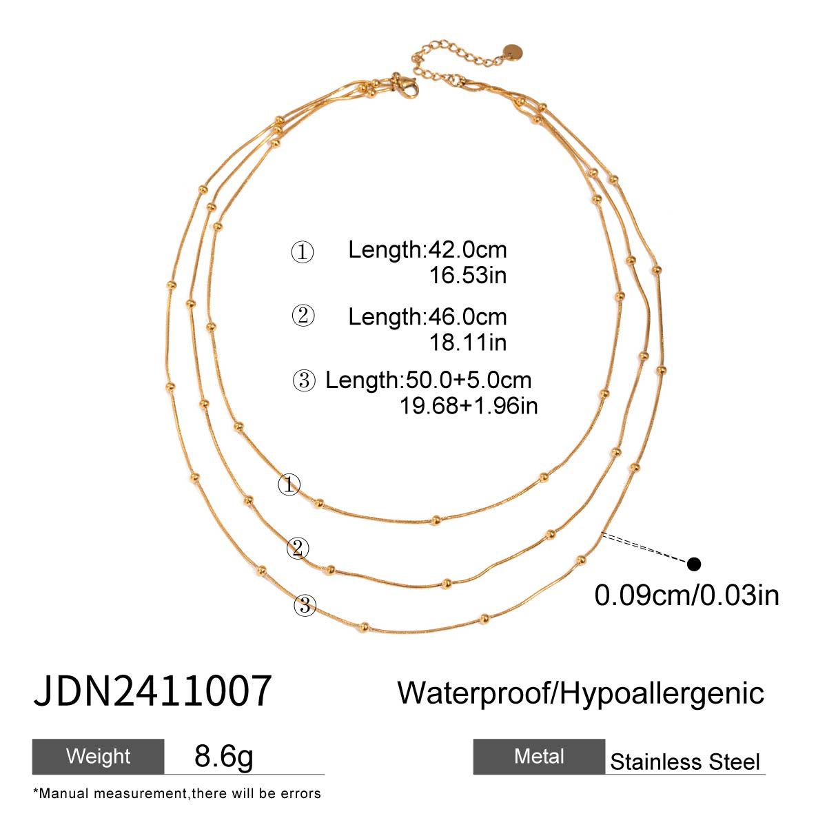 Three-layer Stacked Necklace Accessories for Women Collarbone Chain Stainless Steel Jewelry