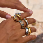 Color Block Ring Non-Fading Jewelry Accessories ring