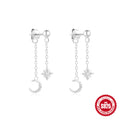925 Sterling Silver cubic zirconia Pearl Tassel Chain Earrings — fashion jewelry image 11 — jewelry finish and design detail