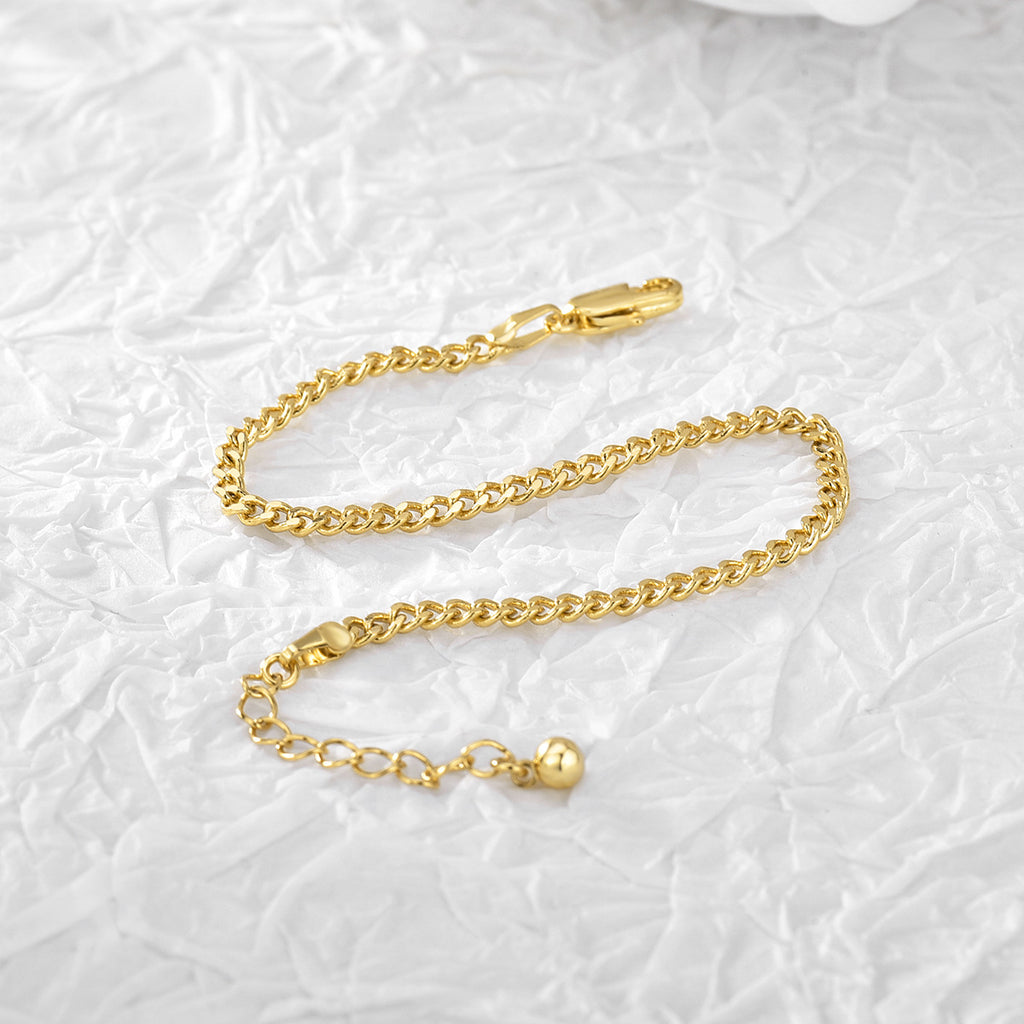 B0047 Trendy New Copper plating18K Gold Cuban Chain Side Chain Bracelet Source