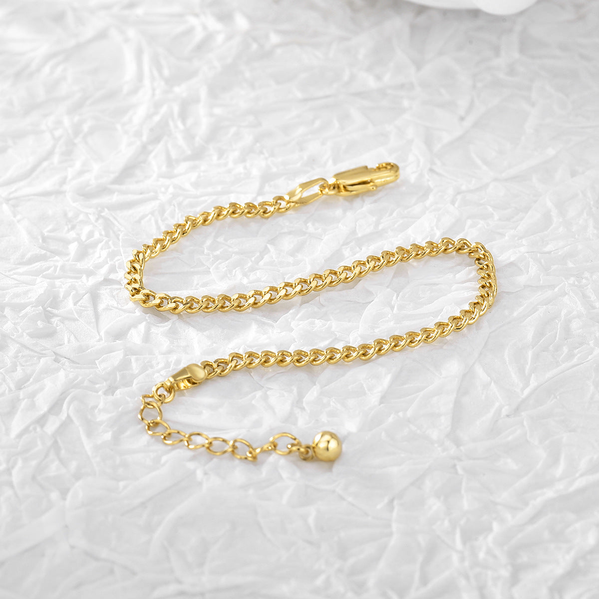 B0047 Trendy New Copper plating18K Gold Cuban Chain Side Chain Bracelet Source