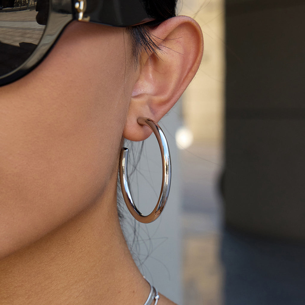 2H Stainless Steel c Hoop Earrings for Women, Non-Fading Jewelry Accessories