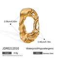 Geometric Stainless Steel Gold-Plated Ring — alternate product view — jewelry finish and design detail