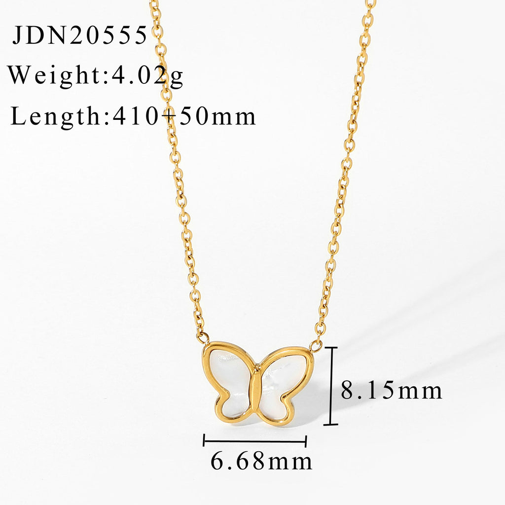 14K Gold-Tone Butterfly Choker Stainless Steel Necklace with gold-tone stainless steel construction