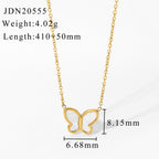 14K Gold-Tone Butterfly Choker Stainless Steel Necklace with gold-tone stainless steel construction