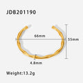 18K Gold-Plated Stainless Steel Cubic Zirconia Vintage Cuff Bracelet — jewelry construction