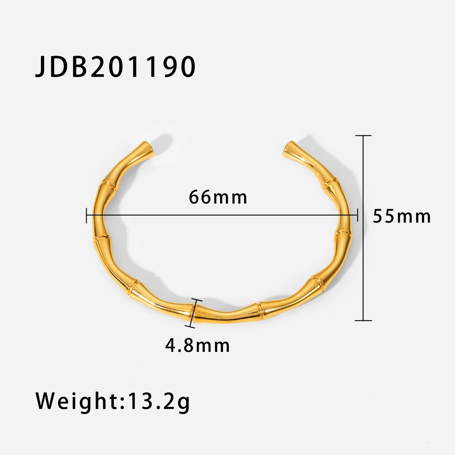 Zirconia Inlaid Open Bracelet Fashion Retro18K Gold Electroplated Stainless Steel Bracelet for Women