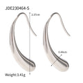 Gold-Plated Teardrop Organic Shape Stainless Steel Drop Earrings — alternate product view — jewelry finish and design detail