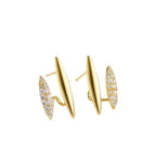 E0104Pointed Double-Layer Earrings for Women Silver Needle Metal Ear Jewelry Micro-Inlaid Earrings Trendy Fashion