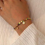 B0312 Star Pendant Trendy Casual Bracelet Chalcedony Stone Beads