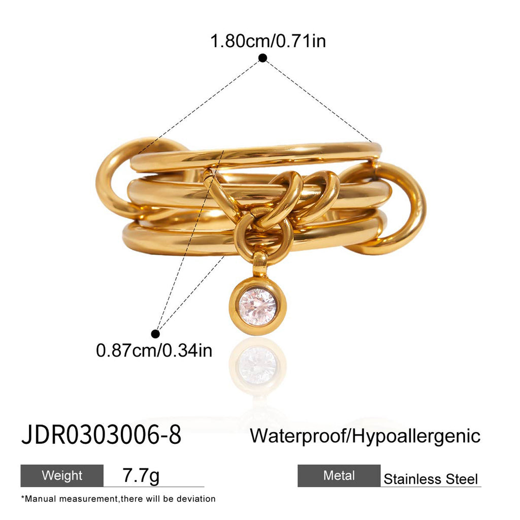 Stackable Pearl Rings Non-Fading Jewelry Stainless Steel