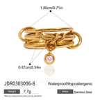 Stackable Pearl Rings Non-Fading Jewelry Stainless Steel