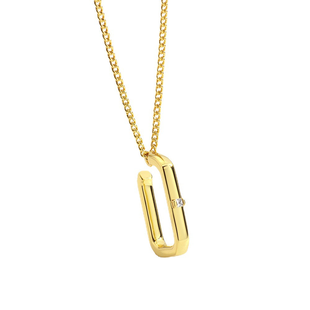 Genderless Geometric Pendant Necklace Hip Hop Sweatshirt Accessory Simple Fashion New Arrival