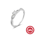 Heart Cross Wave Zircon 925 Sterling Silver Ring — top view — jewelry finish and design detail