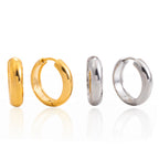 2H Hoop Earrings Non-Fading Ear Hoops18k Gold Stainless Steel Jewelry