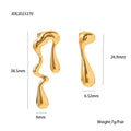 Teardrop Organic Shape 18K Gold-Plated Stainless Steel Drop Earrings — jewelry construction