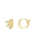 14K Gold-Plated 925 Sterling Silver Bow Stud Earrings — alternate product view — jewelry finish and design detail