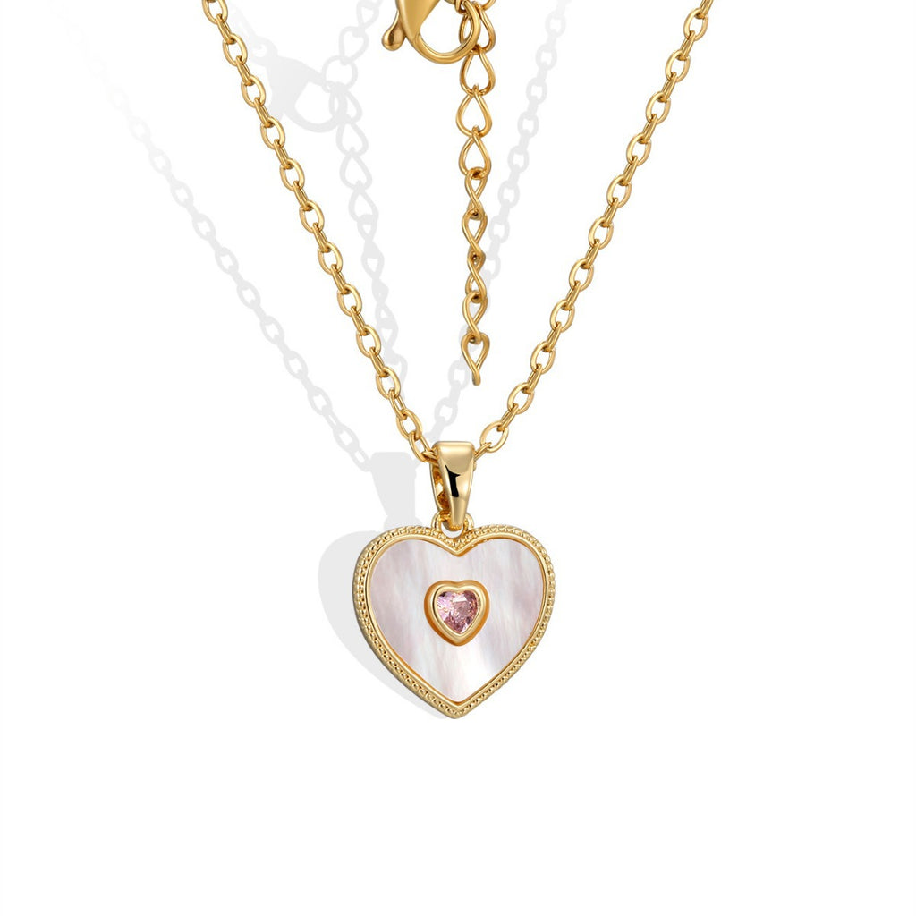 CYN0296 Heart Necklace Stainless Steel Pendant Collarbone Chain