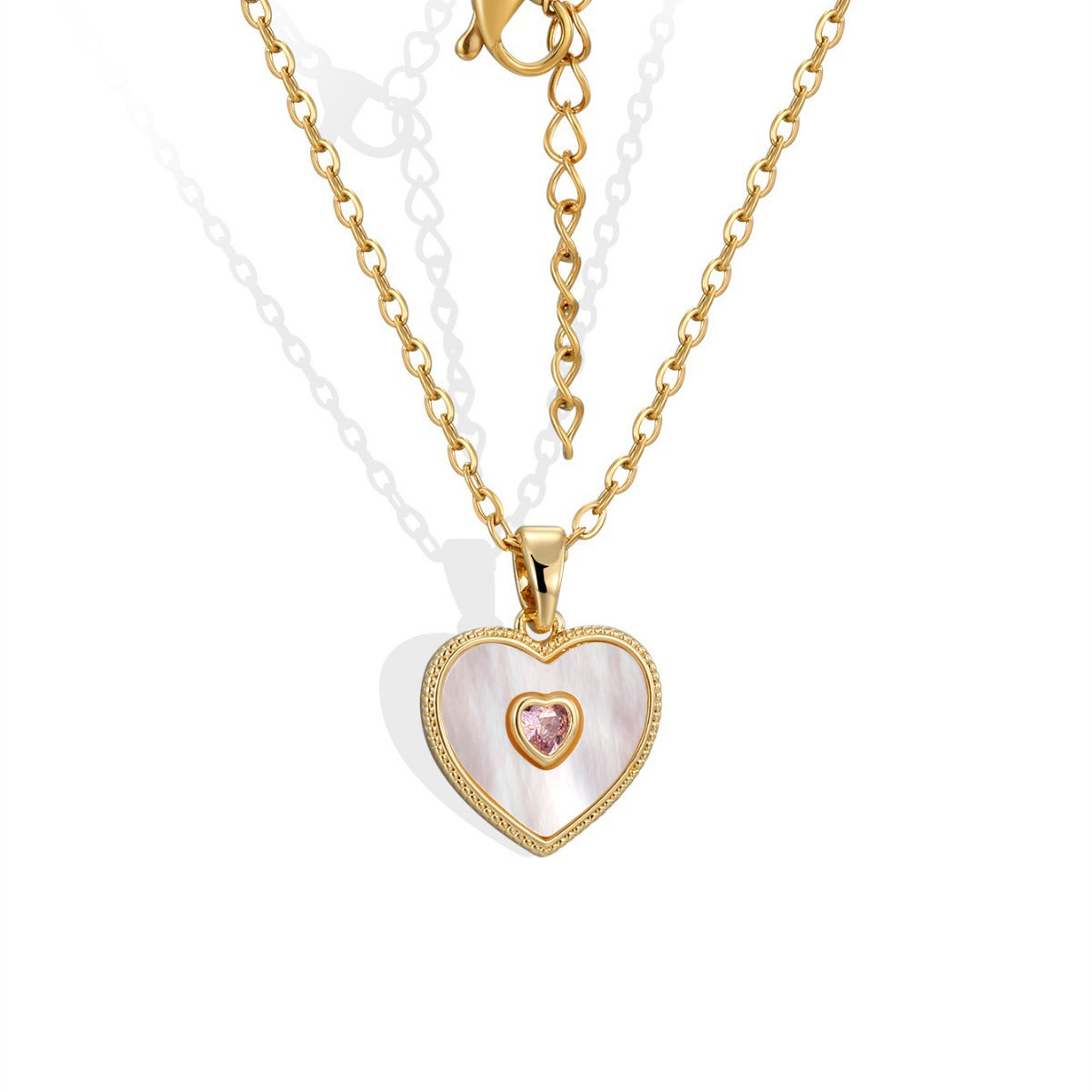 CYN0296 Heart Necklace Stainless Steel Pendant Collarbone Chain