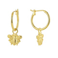 Gold-Plated Brass Bee Drop Earrings styled for independent jewelry boutiques